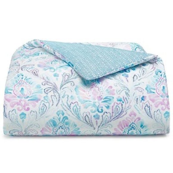 WHIM by Martha Stewart Collection Reversible 3-PC. Watercolor Damask-Print King - Picture 3 of 3